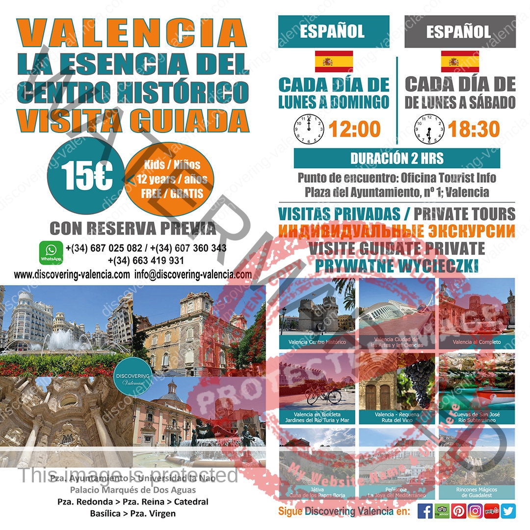 Flyer Visita Guiada Valencia - la Esencia del Centro Histórico